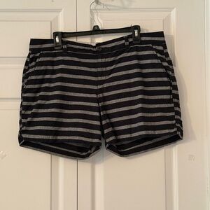 Black and Gray Striped Shorts